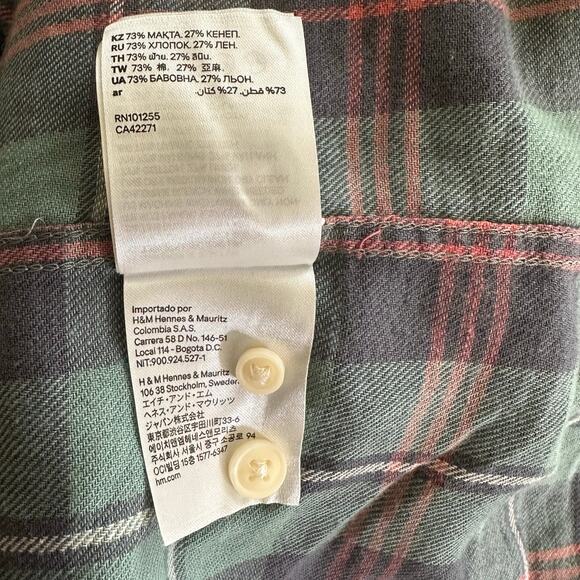 L.O.G.G. Men's Multicolor Green Long Sleeve Shirt - L - Picture 8 of 9